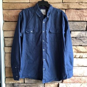 Alexander Julian blue collared button up shirt XL